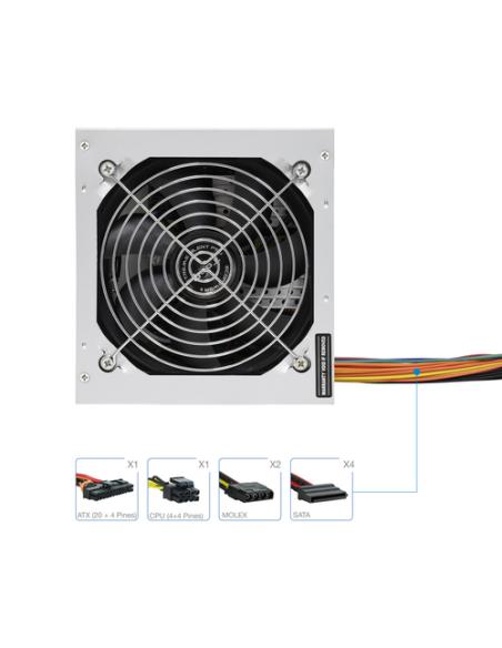 TooQ Fonte Ecopower II unidad de fuente de alimentación 500 W 20+4 pin ATX ATX Plata