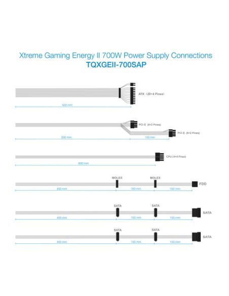 TooQ TQXGEII-700SAP unidad de fuente de alimentación 700 W 20+4 pin ATX ATX Negro