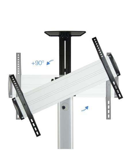 TooQ FS1870M-B soporte para pantalla de señalización 94 cm (37") Negro, Plata