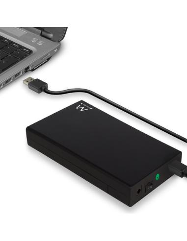 Ewent EW7056 caja para disco duro externo Caja de disco duro (HDD) Negro 3.5"