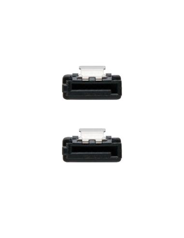 Nanocable CABLE SATA III DATOS 6G CON ANCLAJES, NEGRO, 0.5 M