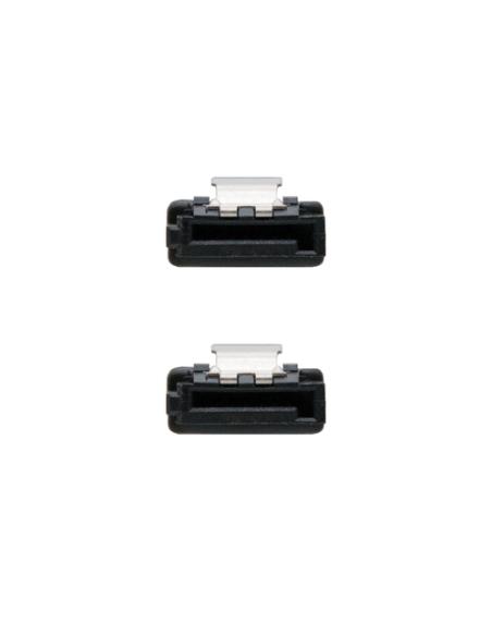 Nanocable CABLE SATA III DATOS 6G CON ANCLAJES, NEGRO, 0.5 M