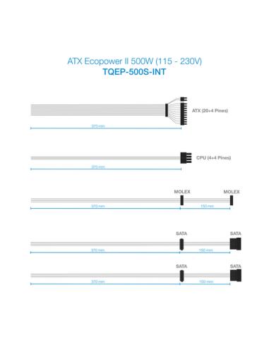 TooQ TQEP-500S-INT unidad de fuente de alimentación 500 W 24-pin ATX ATX Plata