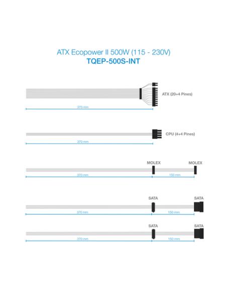 TooQ TQEP-500S-INT unidad de fuente de alimentación 500 W 24-pin ATX ATX Plata