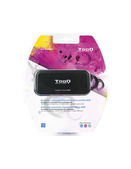 TooQ TQLC-90BS02AT adaptador e inversor de corriente Interior 90 W Negro
