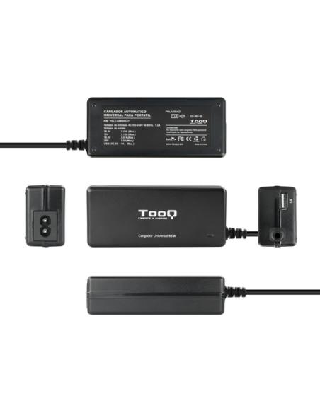 TooQ TQLC-65BS02AT adaptador e inversor de corriente Interior 65 W Negro