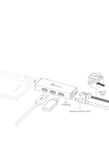 j5create JUH340-N Mini HUB USB 3.0 de 4 puertos - UE/RU