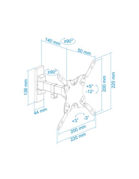 TooQ LP2042TNL-B soporte para TV 106,7 cm (42") Negro