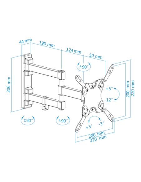 TooQ LP2142TNL-B soporte para TV 106,7 cm (42") Negro