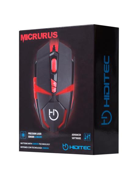 Hiditec MICRURUS ratón Juego mano derecha USB tipo A Laser 8100 DPI