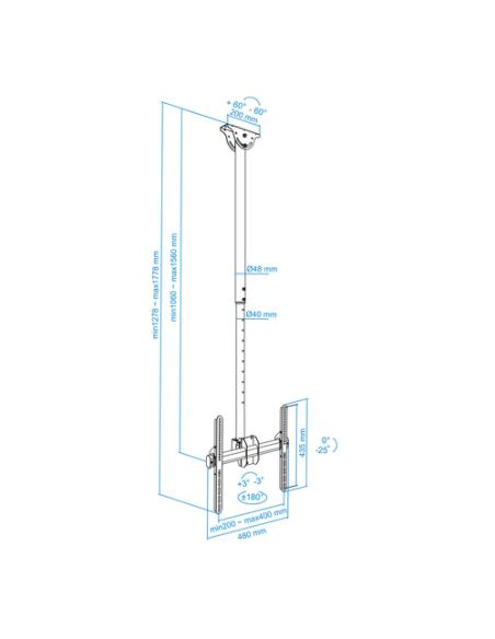 TooQ LPCE1155TSLI-B soporte para pantalla de señalización 139,7 cm (55") Negro