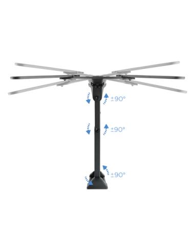 TooQ Soporte Giratorio e Inclinable para Monitor / TV LCD, Plasma de 23”- 55”, con Tres Pivotes, Negro