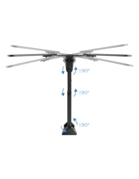 TooQ Soporte Giratorio e Inclinable para Monitor / TV LCD, Plasma de 23”- 55”, con Tres Pivotes, Negro