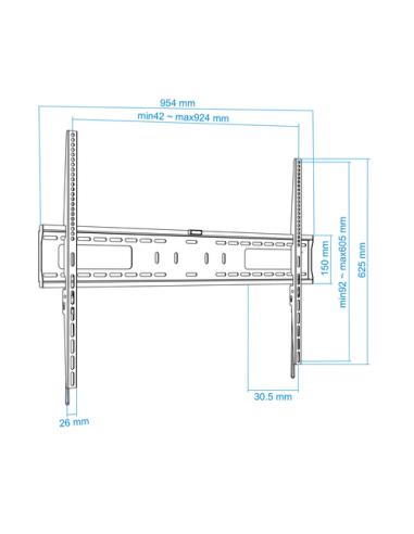TooQ Soporte de Pared para Monitor / TV LCD, Plasma de 60-100, Negro