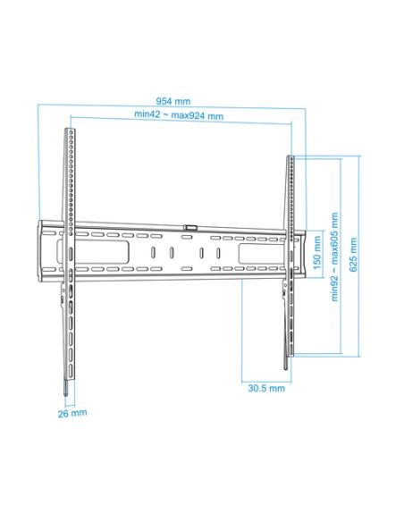 TooQ Soporte de Pared para Monitor / TV LCD, Plasma de 60-100, Negro