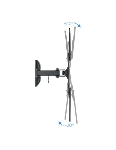 TooQ Soporte Giratorio e Inclinable para Monitor / TV LCD, Plasma de 23”- 55”, con Dos Pivotes, Negro
