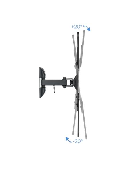 TooQ Soporte Giratorio e Inclinable para Monitor / TV LCD, Plasma de 23”- 55”, con Dos Pivotes, Negro