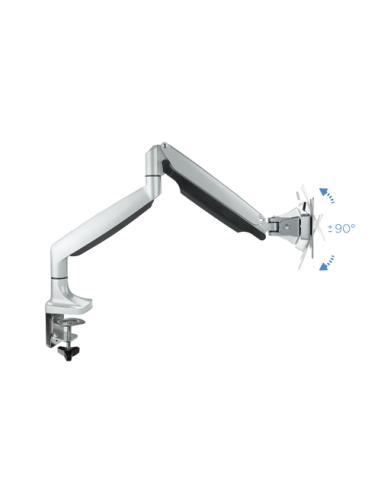 TooQ Soporte de Mesa Giratorio e Inclinable para Pantalla (Monitor / TV Plasma / LCD / LED) 13” – 32”, de Un Brazo, Plata