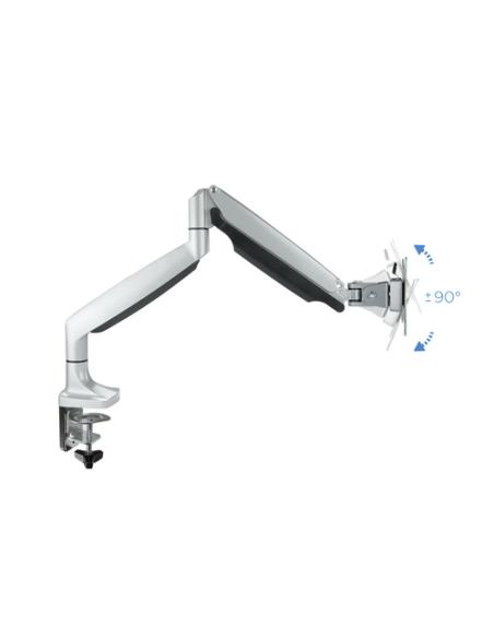 TooQ Soporte de Mesa Giratorio e Inclinable para Pantalla (Monitor / TV Plasma / LCD / LED) 13” – 32”, de Un Brazo, Plata