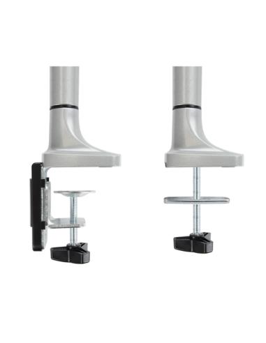 TooQ Soporte de Mesa Giratorio e Inclinable para Pantalla (Monitor / TV Plasma / LCD / LED) 13” – 32”, de Un Brazo, Plata