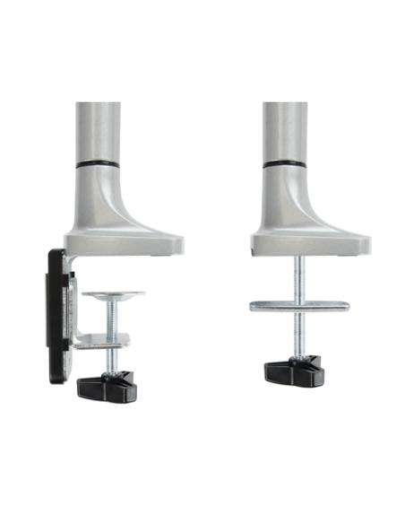 TooQ Soporte de Mesa Giratorio e Inclinable para Pantalla (Monitor / TV Plasma / LCD / LED) 13” – 32”, de Un Brazo, Plata