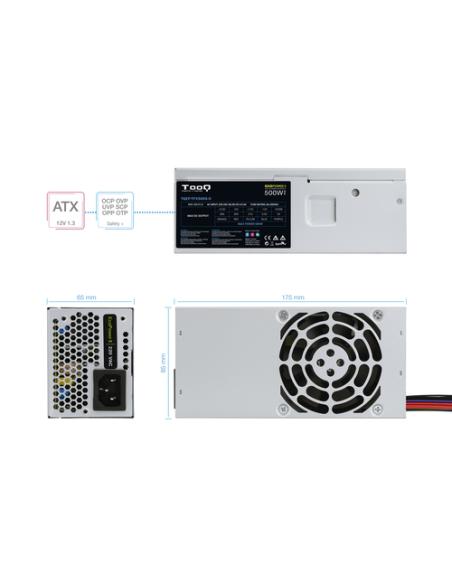 TooQ Ecopower II TFX OEM unidad de fuente de alimentación 500 W 20+4 pin ATX Plata