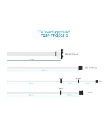 TooQ Ecopower II TFX OEM unidad de fuente de alimentación 500 W 20+4 pin ATX Plata