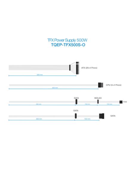 TooQ Ecopower II TFX OEM unidad de fuente de alimentación 500 W 20+4 pin ATX Plata