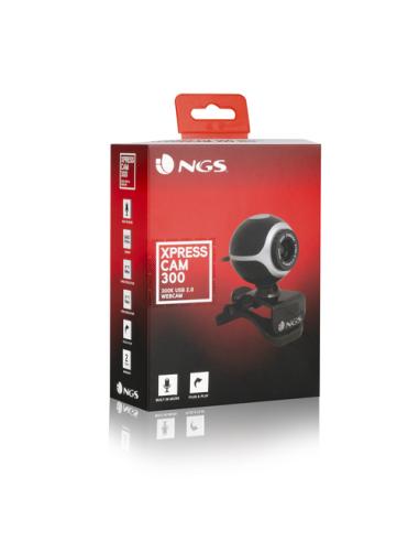 NGS Xpresscam300 cámara web 8 MP 1920 x 1080 Pixeles USB 2.0 Negro, Plata