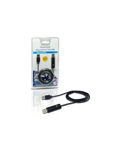 Conceptronic USB 2.0 1.8m cable para video, teclado y ratón (kvm) Negro 1,8 m