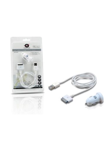 Conceptronic CUSBCAR2ASET cargador de dispositivo móvil MP3, MP4, Smartphone, Tableta Blanco Encendedor de cigarrillos Auto