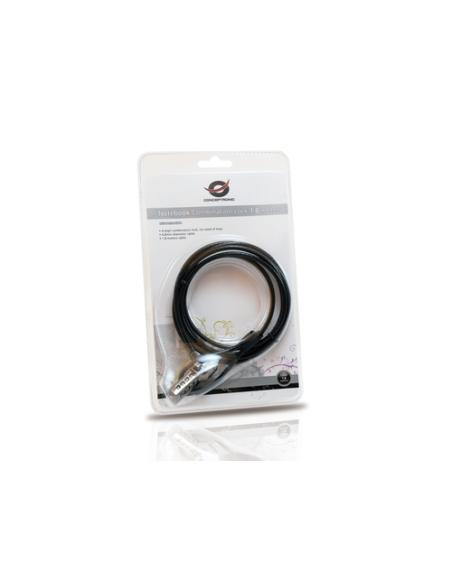 Conceptronic CNBCOMLOCK18 cable antirrobo Negro 1,8 m