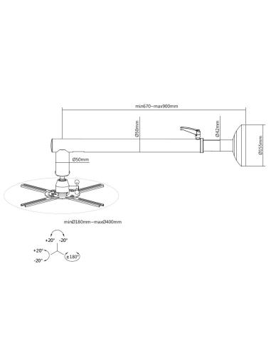 Equip Soporte de pared para proyector de corto alcance