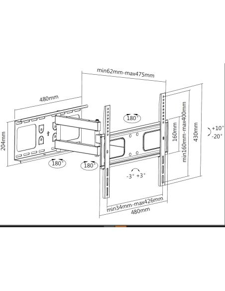 Equip 650315 Soporte de pared articulado para TV de 32"-55