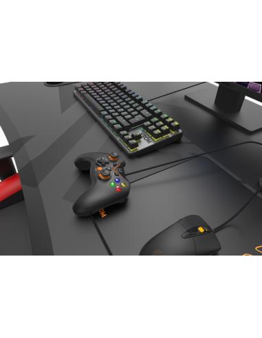 NOX NXKROMKEY mando y volante Negro USB Gamepad Analógico Android, PC, Playstation 3