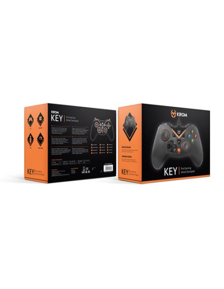 NOX NXKROMKEY mando y volante Negro USB Gamepad Analógico Android, PC, Playstation 3