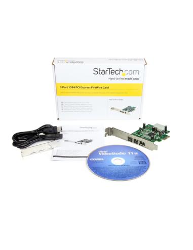 StarTech.com Adaptador Tarjeta FireWire PCI-Express PCI-e de 2 Puertos F/W 800 y 1 Puerto F/W 400