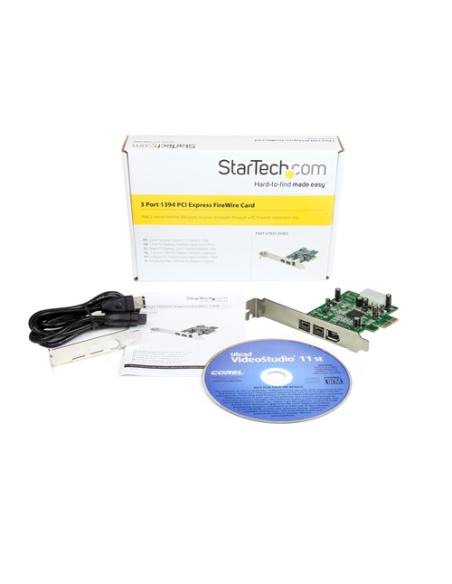 StarTech.com Adaptador Tarjeta FireWire PCI-Express PCI-e de 2 Puertos F/W 800 y 1 Puerto F/W 400