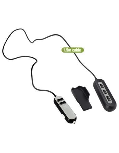 Ewent EW1355 cargador de dispositivo móvil Universal Negro, Gris Encendedor de cigarrillos Auto