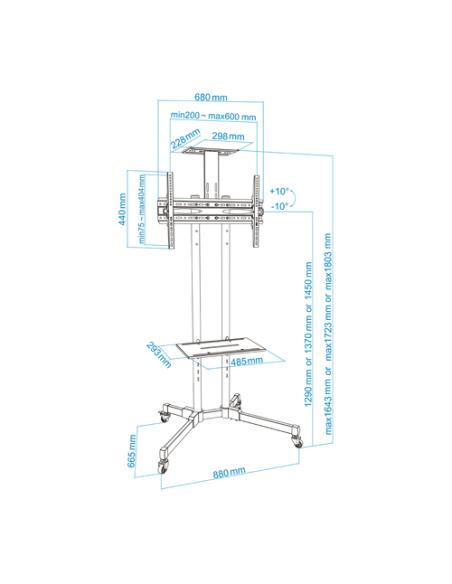 TooQ FS1470M-B soporte para pantalla de señalización 177,8 cm (70") Negro