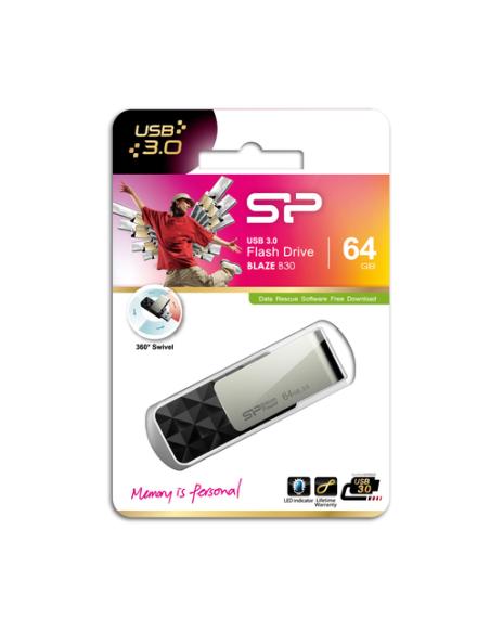 Silicon Power Blaze B30 unidad flash USB 64 GB USB tipo A 3.2 Gen 1 (3.1 Gen 1) Negro