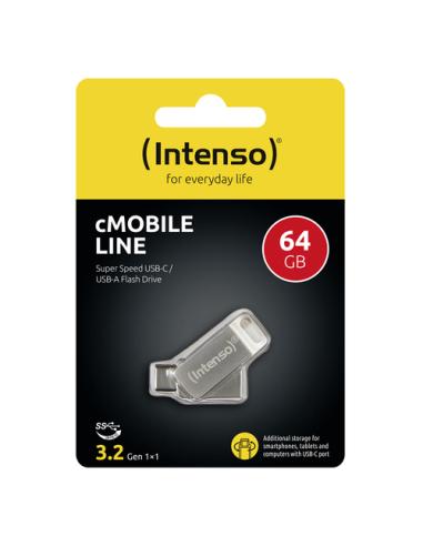 Intenso cMobile Line unidad flash USB 64 GB USB Type-A / USB Type-C 3.2 Gen 1 (3.1 Gen 1) Plata
