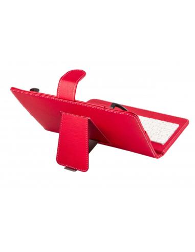 SilverHT Funda con teclado para tablets de 9 a 10'1 pulgadas Rojo y Blanco