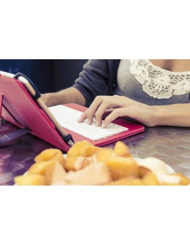 SilverHT Funda con teclado para tablets de 9 a 10'1 pulgadas Rojo y Blanco