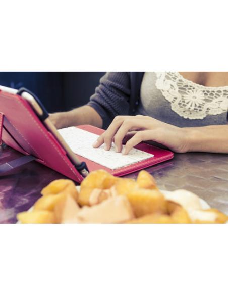 SilverHT Funda con teclado para tablets de 9 a 10'1 pulgadas Rojo y Blanco