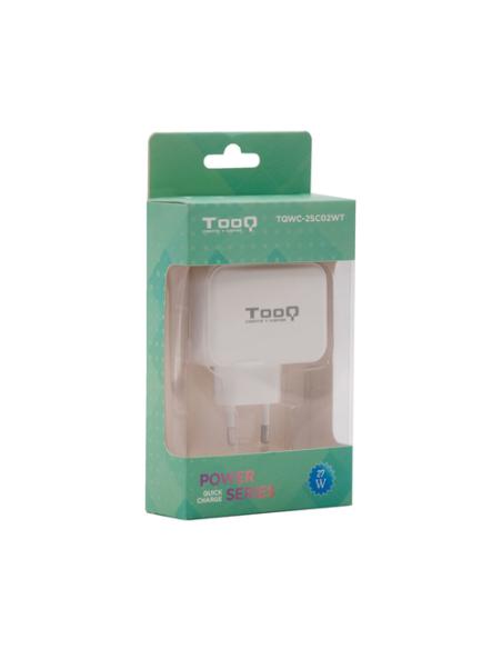 TooQ Cargador de Pared doble puerto USB-C + USB A, 27W