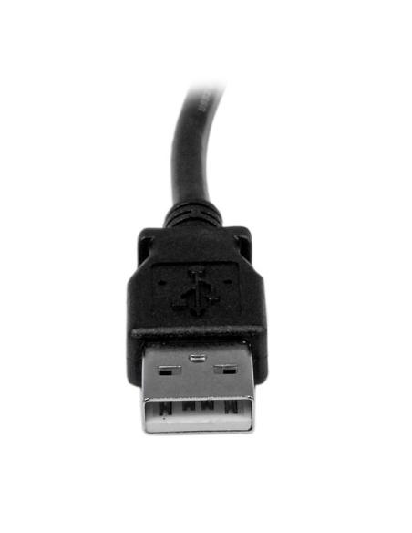 StarTech.com Cable Adaptador USB 3m para Impresora Acodado - 1x USB A Macho - 1x USB B Macho en Ángulo Izquierdo