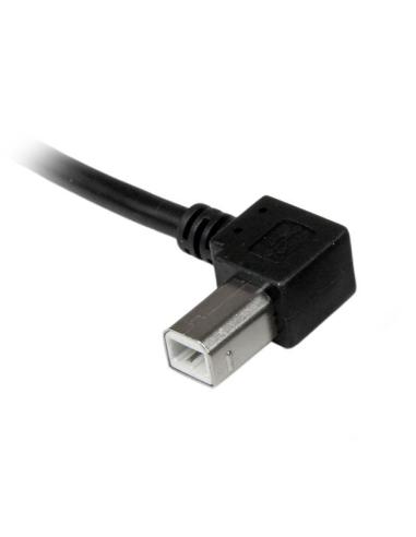 StarTech.com Cable Adaptador USB 3m para Impresora Acodado - 1x USB A Macho - 1x USB B Macho en Ángulo Izquierdo