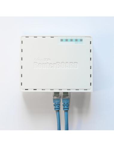 Mikrotik RB750GR3 router Gigabit Ethernet Turquesa, Blanco