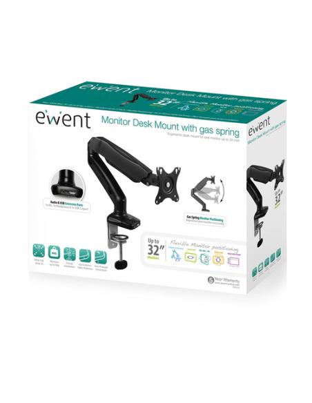 Ewent EW1515 soporte para monitor 81,3 cm (32") Escritorio Negro
